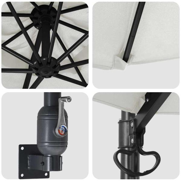 Freischwingender Schirm Sand Polyester, Aluminium Groß