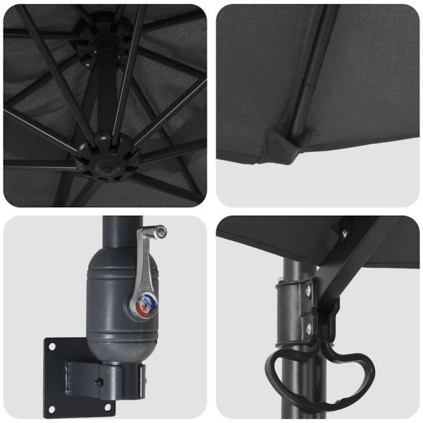 Patio-Regenschirm Anthrazit Pulverbeschichteter Stahl, Polyester