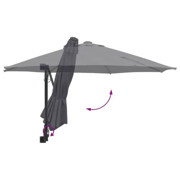 Patio-Regenschirm Anthrazit Pulverbeschichteter Stahl, Polyester