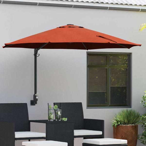 ARDEBO.de - Terrassenumbrella Terracotta Aluminiumrahmen, Polyesterdach Groß