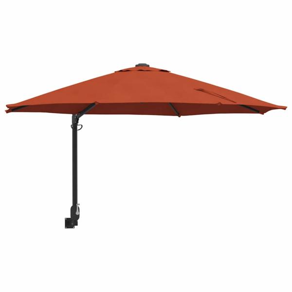Terrassenumbrella Terracotta Aluminiumrahmen, Polyesterdach Groß