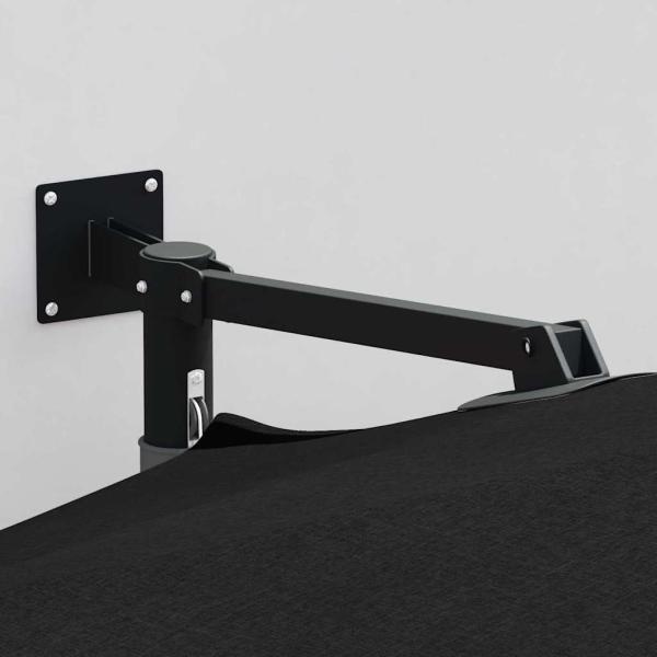 Terrassenschirm Schwarz Polyester, pulverbeschichteter Stahl Groß