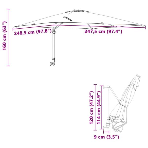 Outdoor-Schirm Anthrazit Polyester, pulverbeschichteter Stahl Groß