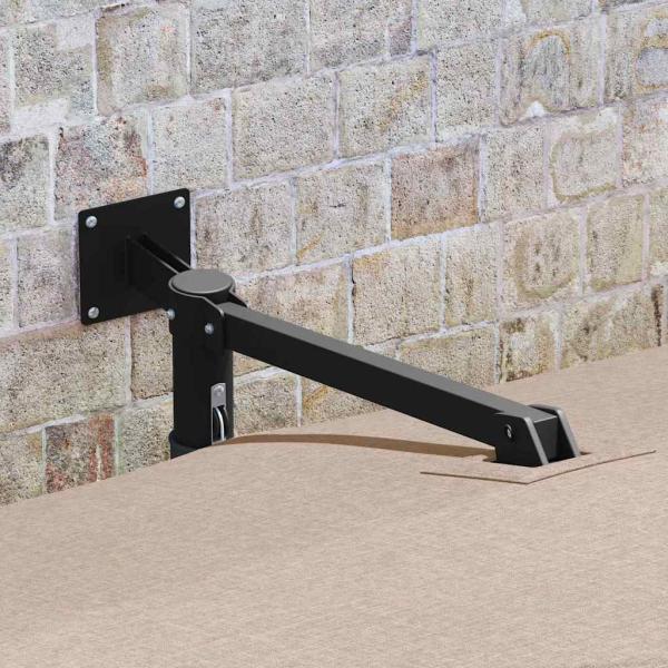 Patio-Schirm Taupe Polyester Groß Faltbar Rechteckig Modern