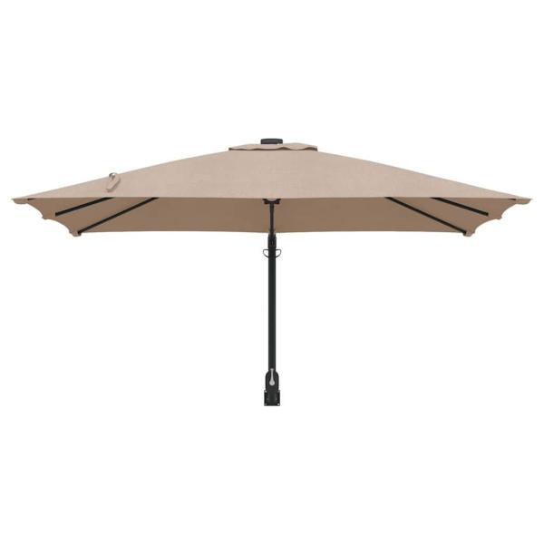 Patio-Schirm Taupe Polyester Groß Faltbar Rechteckig Modern