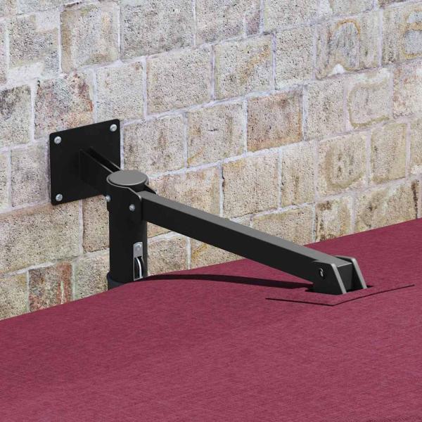 Terrassenschirm Bordeauxrot Polyesterstoff Groß Zusammenklappbar