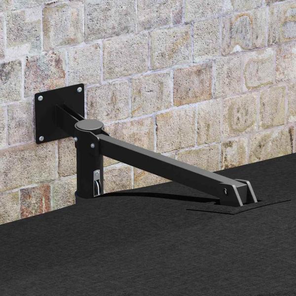 Terrassenschirm Schwarz Polyester, Stahl Groß Kippbar