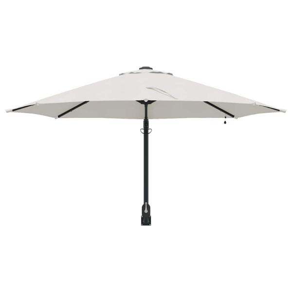 Wandmontierter Gartenparasol mit LEDs Sand 248 cm