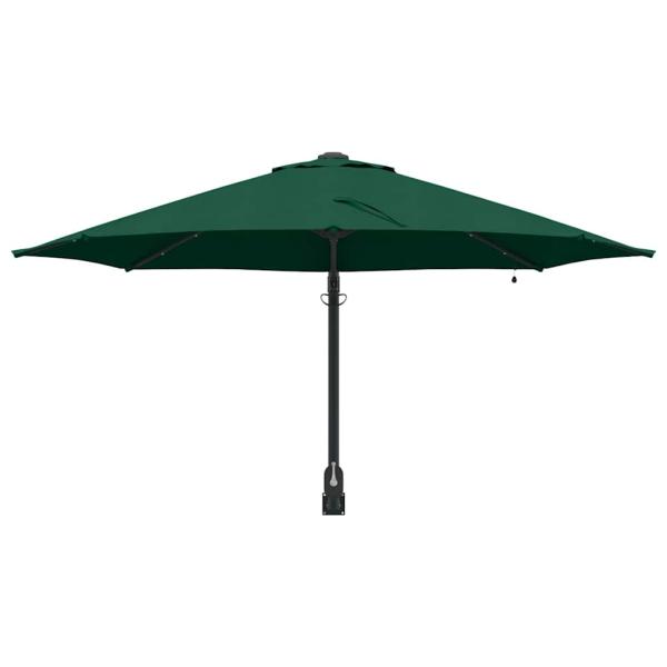 Wandmontierter Gartenparasol mit LEDs Grün 248 cm