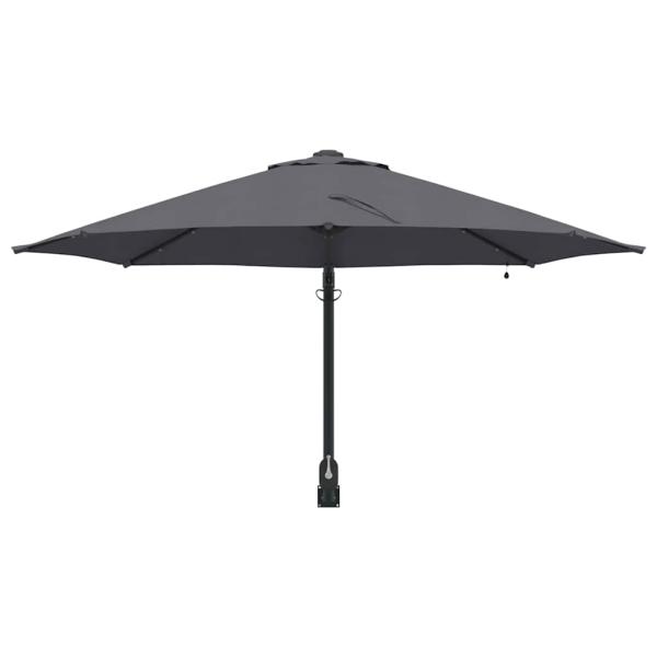 Wandmontierter Garten-Sonnenschirm mit LEDs Anthrazit 248 cm