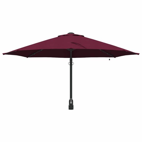 Wandmontierter Gartenparasol mit LEDs Bordeaux rot 248 cm