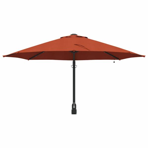 Wandgartenparasol mit LEDs Terrakotta 248 cm