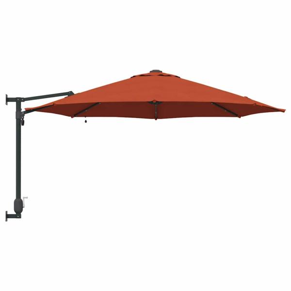 Wandgartenparasol mit LEDs Terrakotta 248 cm