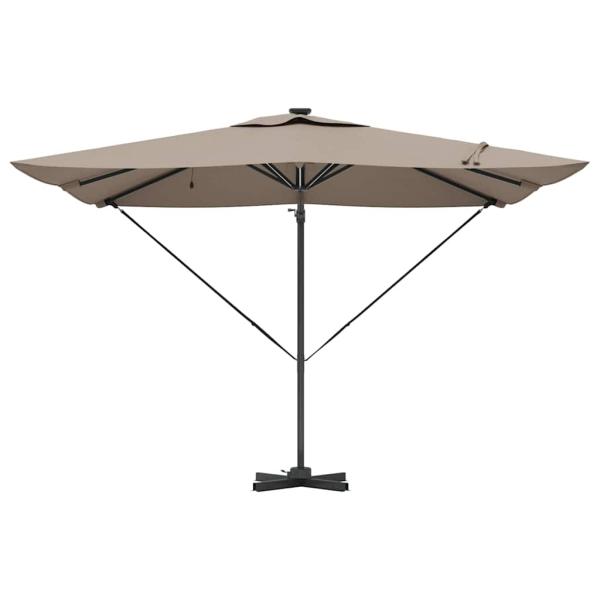 Freischwingender Roma Parasol mit LEDs Taupe 286x285x270 cm Aluminium