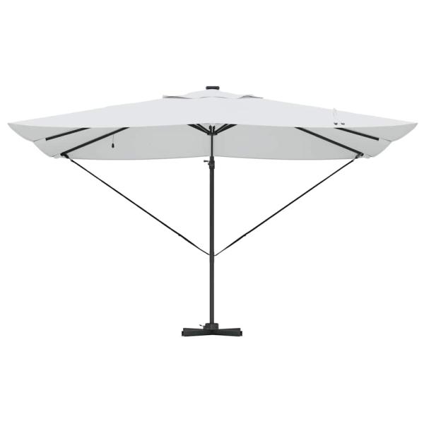 Freischwingender Roma-Schirm mit LEDs Sand 352x251x265 cm Aluminium