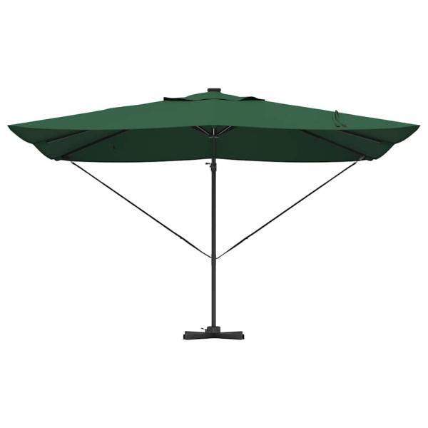 Freischwingender Roma Parasol mit LEDs Grün 352x251x265 cm Aluminium