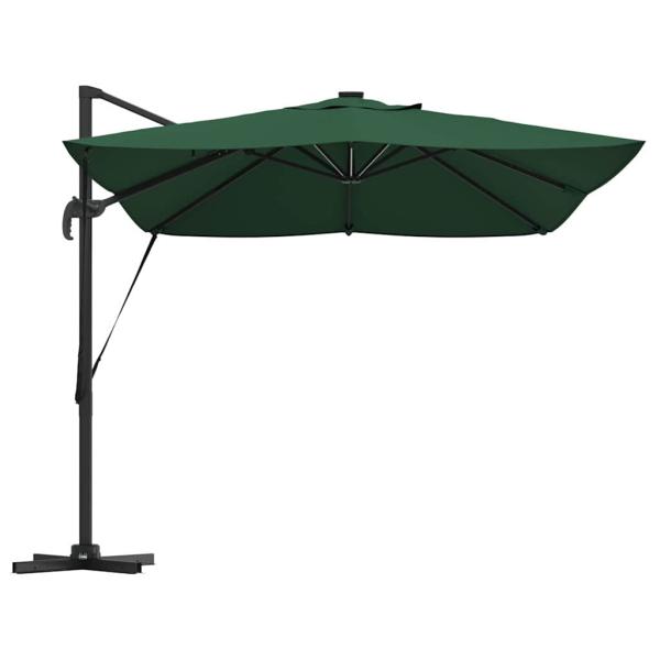 Freischwingender Roma Parasol mit LEDs Grün 352x251x265 cm Aluminium