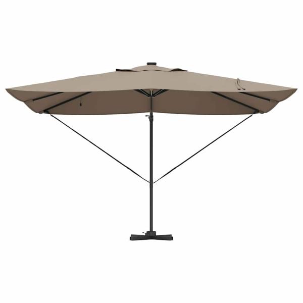 Freischwingende Roma-Paillard mit LEDs Taupe 352x251x265 cm Aluminium