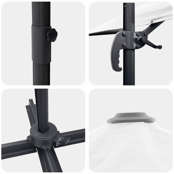 Großer Freischwingender Schirm Sand Polyester Groß Kippbar