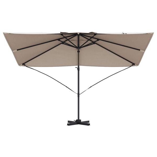 Freischwingender Sonnenschirm Taupe Polyester Groß Faltbar