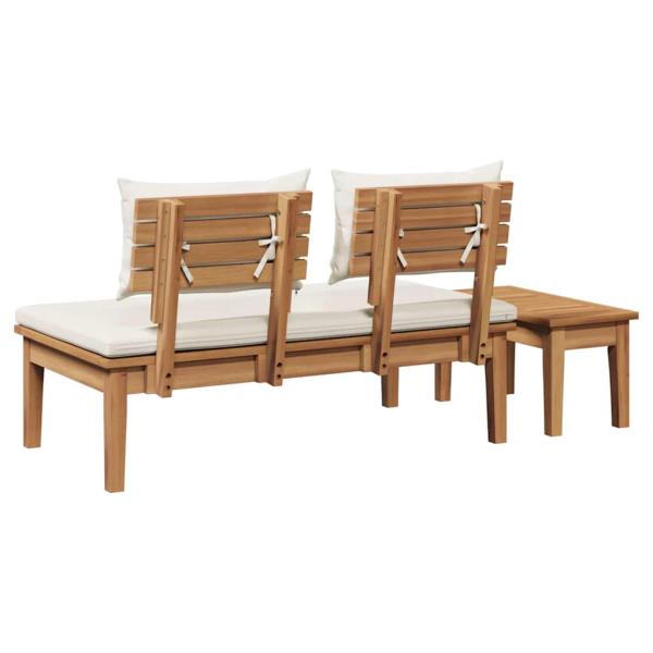 2-teiliges Gartenbank-Set aus massivem Teakholz