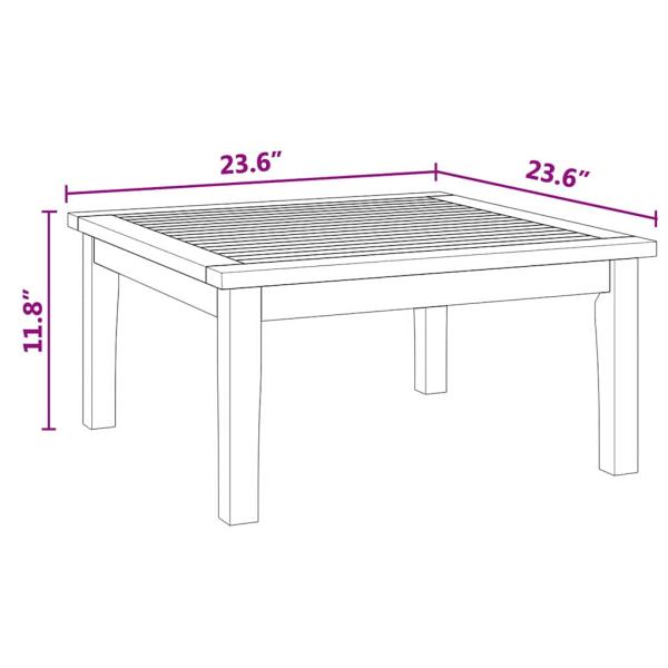 Gartentisch 60x60x30 cm Massivholz Teak