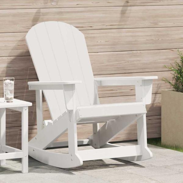 ARDEBO.de - Adirondack Schaukelstuhl Weiß 73.5x92x90 cm HDPE