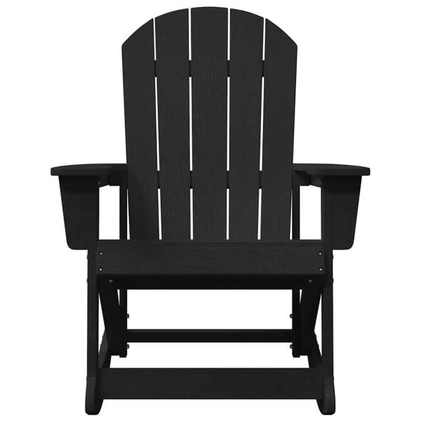 Adirondack Schaukelstuhl Schwarz 73.5x92x90 cm HDPE