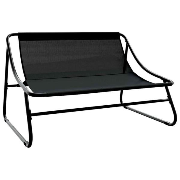 ARDEBO.de - Outdoor Sitzset Dunkelgrau Metallrahmen mit Stoffkissen Mittel