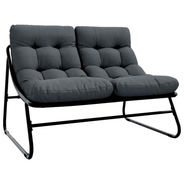 Outdoor Sitzset Dunkelgrau Metallrahmen mit Stoffkissen Mittel