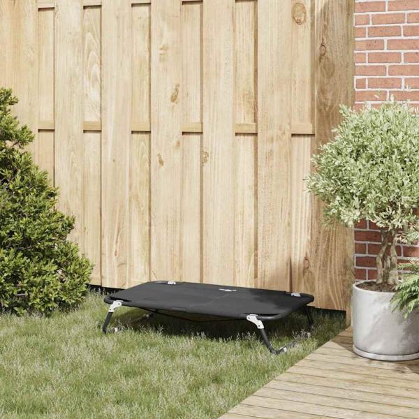 Faltbares Hundebett Schwarz ML Oxford Stoff und Stahl