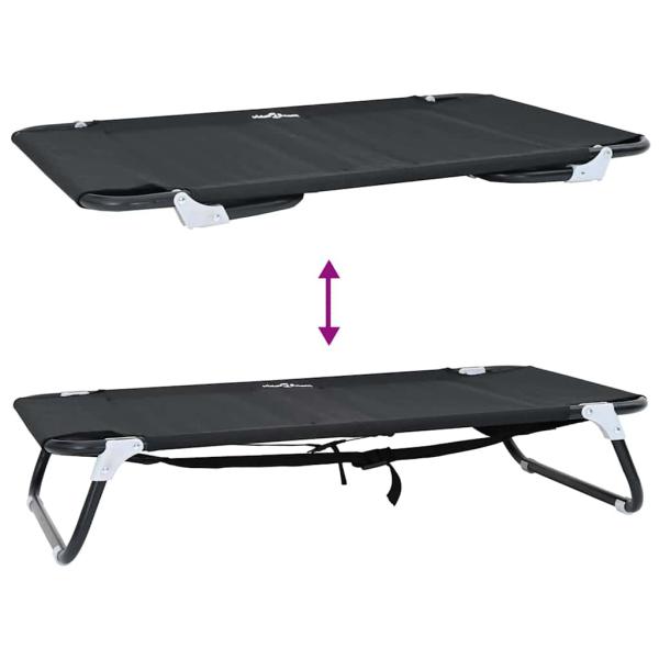 Faltbares Hundebett Schwarz ML Oxford Stoff und Stahl