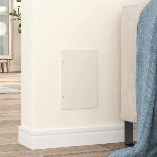 Zugangspanel 2 Stück Weiß Rechteckig mit braunem Bett und anthrazitfarbenem Dach + Muster und Link aus ABS Kunststoff