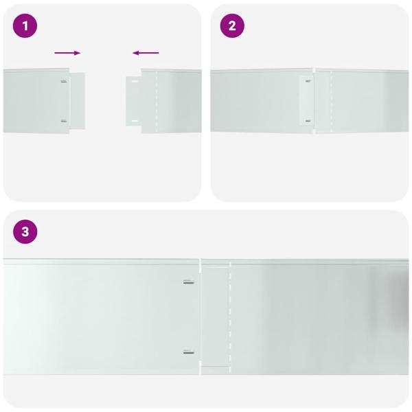 Rasenbegrenzungen 5 Stück 25x100 cm Flexible Galvanisiertes Stahl