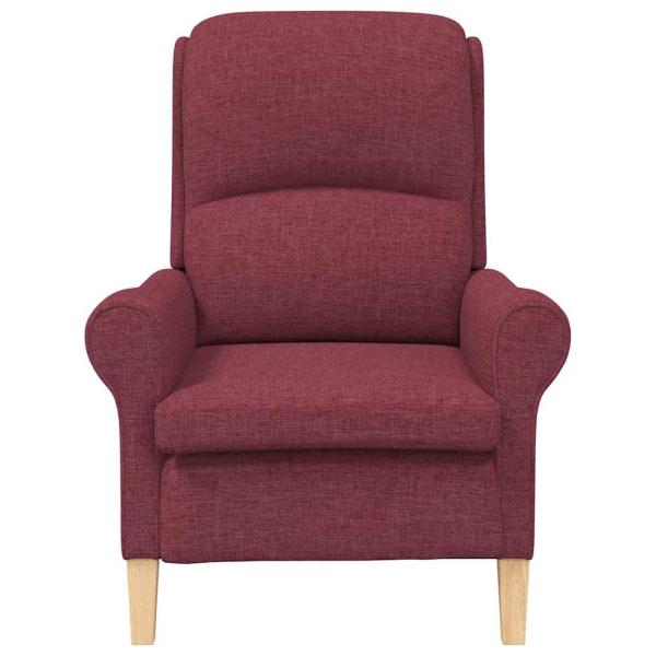 Moderner Sessel Weinrot Polyesterstoff mit Holzrahmen Mittel