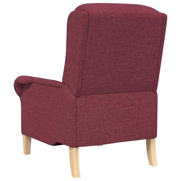 Moderner Sessel Weinrot Polyesterstoff mit Holzrahmen Mittel