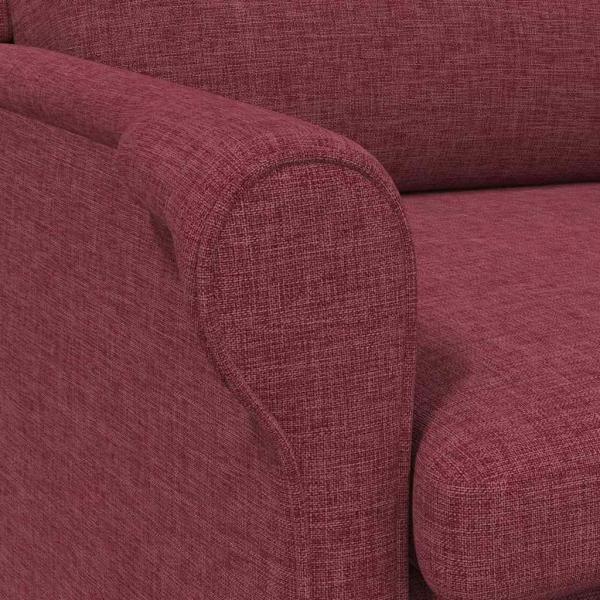 Moderner Sessel Weinrot Polyesterstoff mit Holzrahmen Mittel