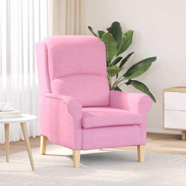 ARDEBO.de - Moderner Sessel Rosa Polyester, Holz Mittel Ergonomisch