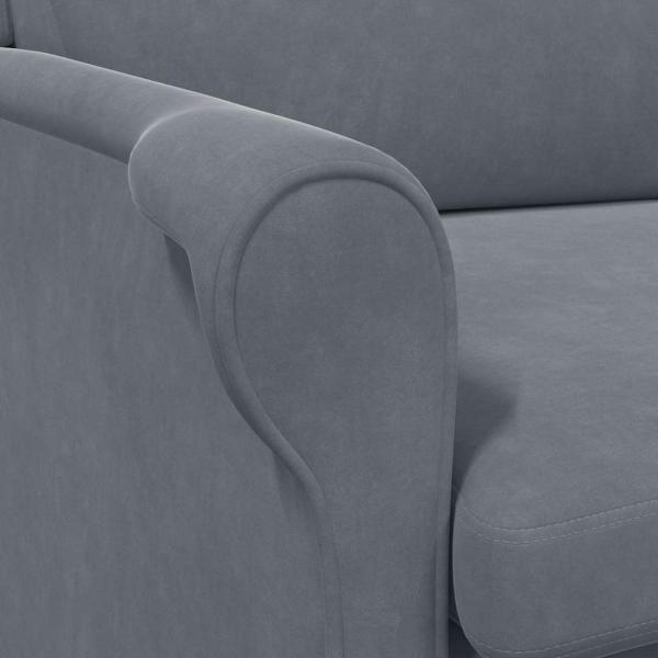 Dunkelgrauer Sessel Dunkelgrau Stoff mit Holzbeinen Standard