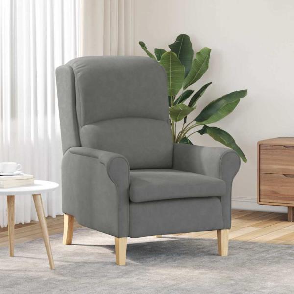 ARDEBO.de - Dunkelgrauer Sessel Dunkelgrau Stoff und Holz Standard