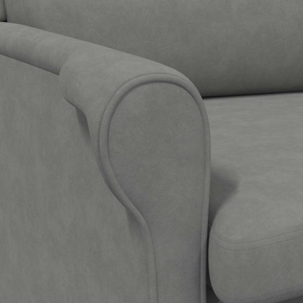 Dunkelgrauer Sessel Dunkelgrau Stoff und Holz Standard