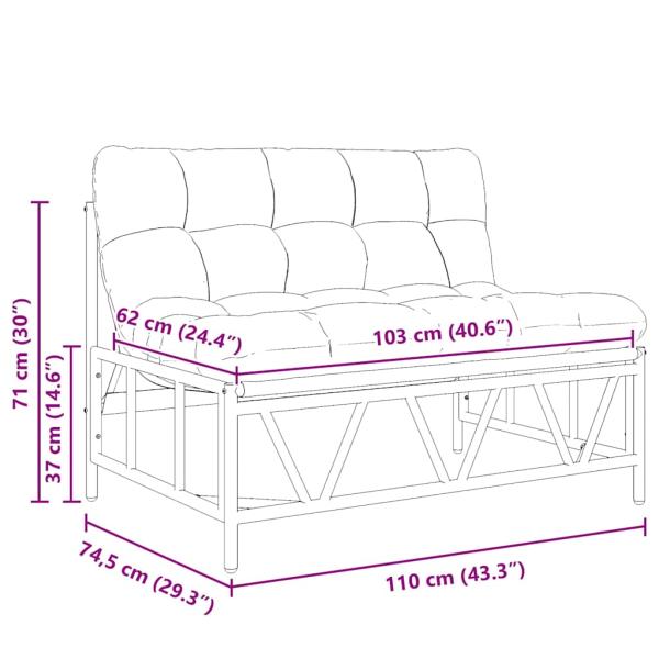 Gartenbank mit Kissen 110x80x71 cm Stahl