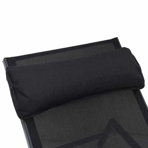 Sonnenliege Schwarz Stahl, Textilene Einzel