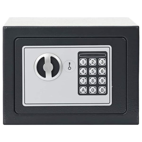 Elektronischer Digital Safe Dunkelgrau 23x17x17 cm Stahl