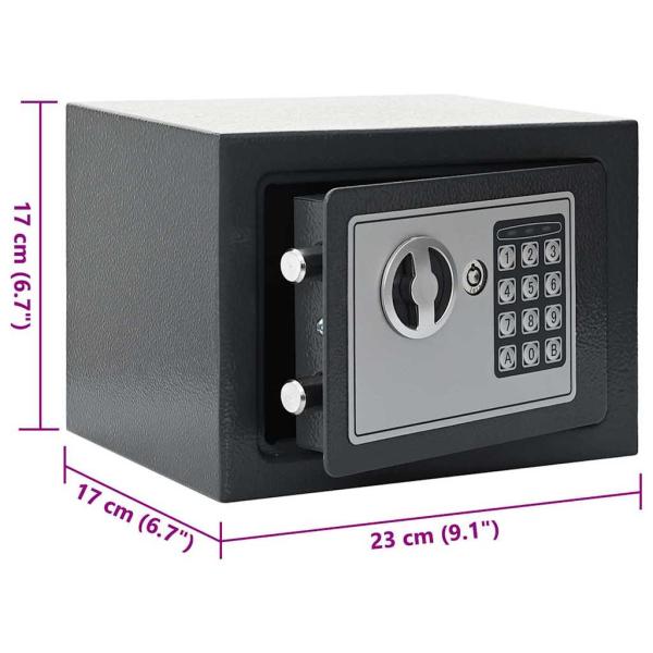 Elektronischer Digital Safe Dunkelgrau 23x17x17 cm Stahl