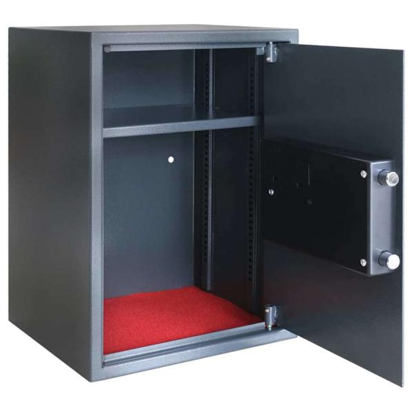 ARDEBO.de - Elektronischer Digitale Safe mit Regal Dunkelgrau 35x31x50 cm Stahl