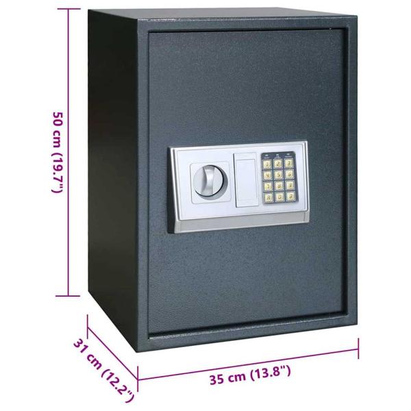 Elektronischer Digitale Safe mit Regal Dunkelgrau 35x31x50 cm Stahl