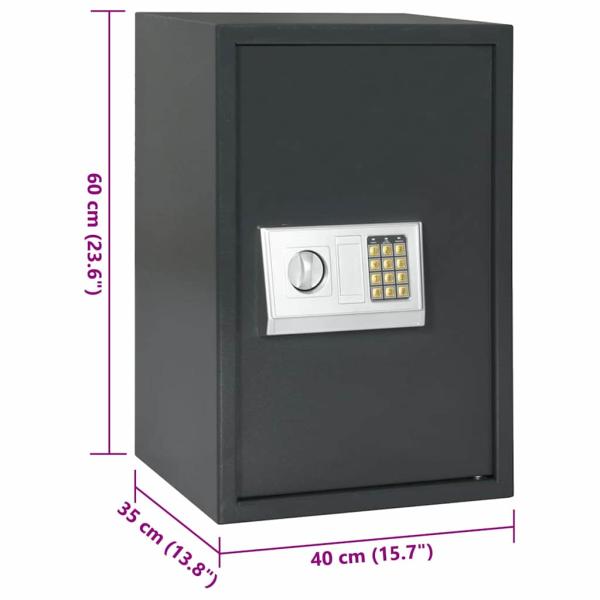 elektronischer Digital Safe mit Regal Dunkelgrau 40x35x60 cm Stahl