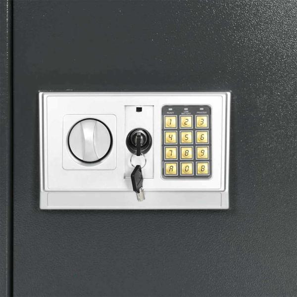 elektronischer Digital Safe mit Regal Dunkelgrau 40x35x60 cm Stahl