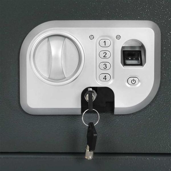 Elektronischer Digital Safe mit Fingerabdruckschloss 25x35x25 cm Stahl
